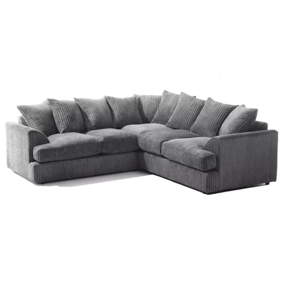 Jamba Double-Padded Fabric Black Corner Sofa - 6 Colours Available