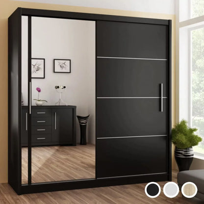 VISTA 203cm Sliding Door Wardrobe Black