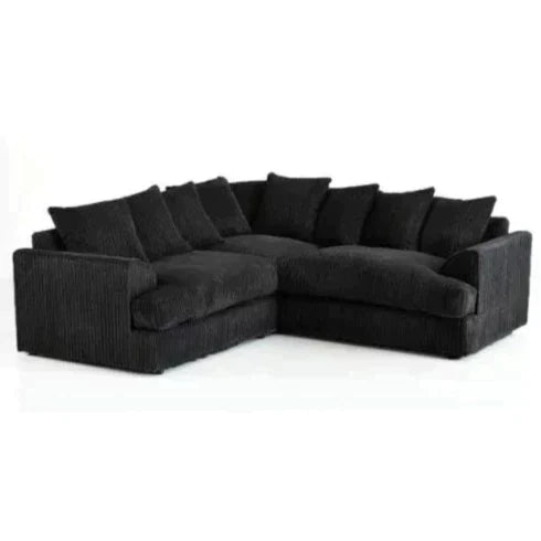 Jamba Double Padded Fabric Brown Corner Sofa - 6 Colours Available