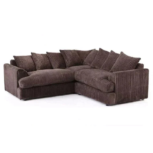 Jamba Double Padded Fabric Brown Corner Sofa - 6 Colours Available