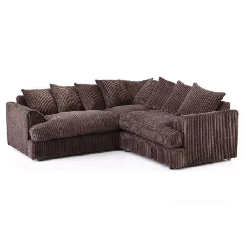 Jamba Double-Padded Fabric Black Corner Sofa - 6 Colours Available