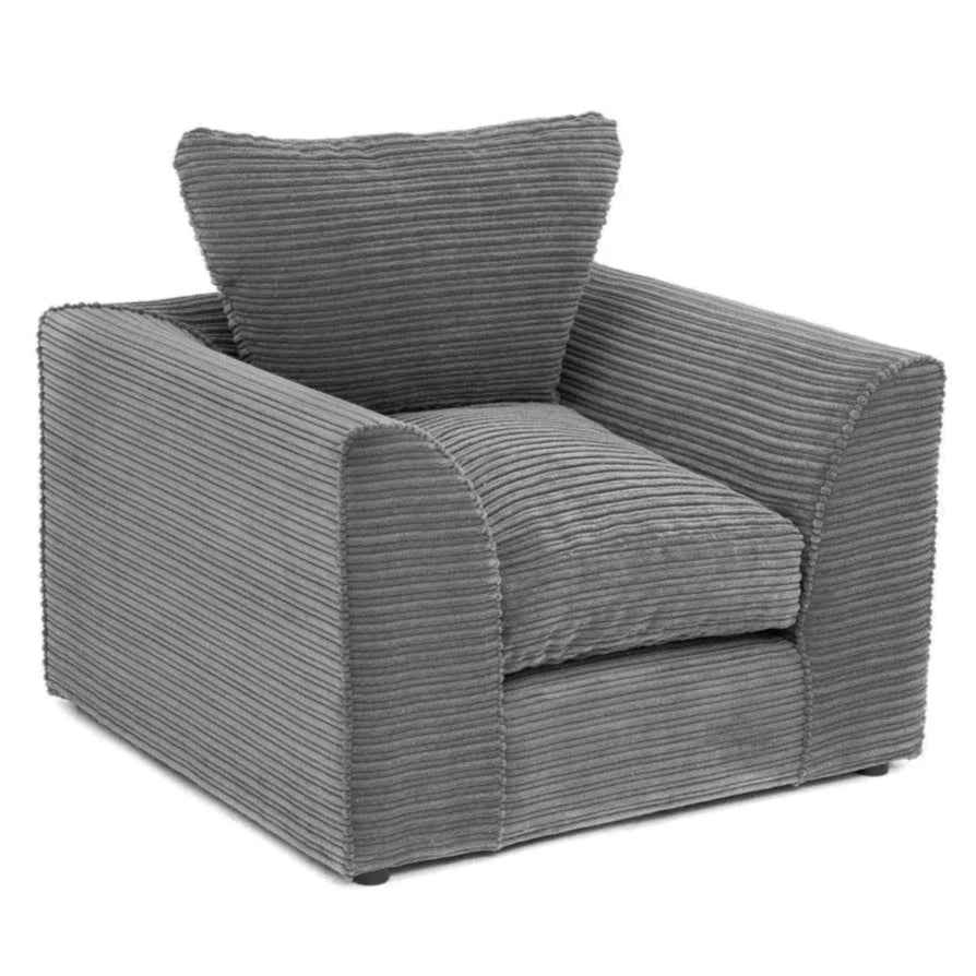 Jamba Double-Padded Fabric Grey Corner Sofa - 6 Colours Available