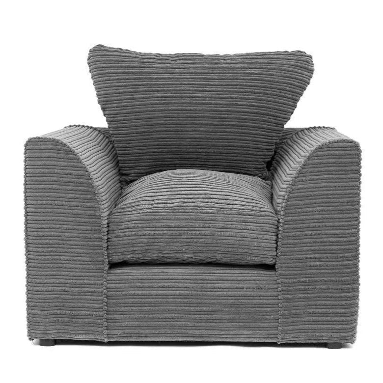 Desmond Jumbo Cord 3 Seater and 2 Seater Sofa Set - Grey and Other Colours