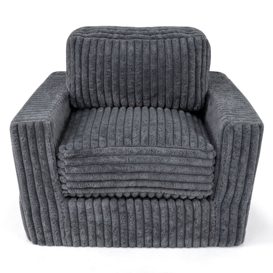 Furry Boneless Couch in Grey