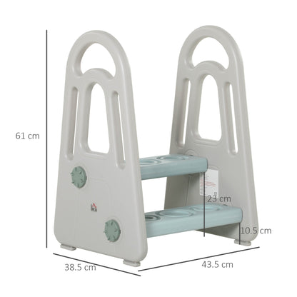 Two Step Stool for Kids Toddlers Ladder or Toilet Potty Training Bathroom Sink Bedroom Kitchen Helper with Non-slip Handle and Feet Pad