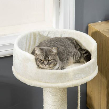 PawHut Cat Tree, Cat Tower for Indoor Cats with Thickened Sisal Scratching Post Cream