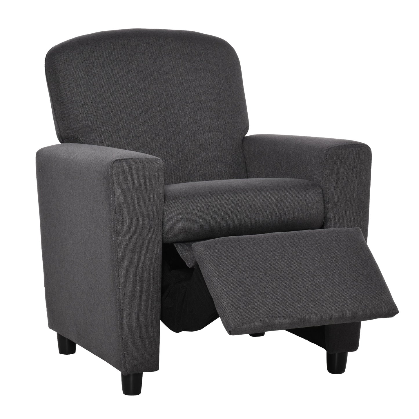 HOMCOM 2 w 1 Sofa Fotel Dziecięcy z Podnóżkiem do Dziecięcego Pokoju, Sypialni, Salonu, 55 x 50 x 67 cm, Szary