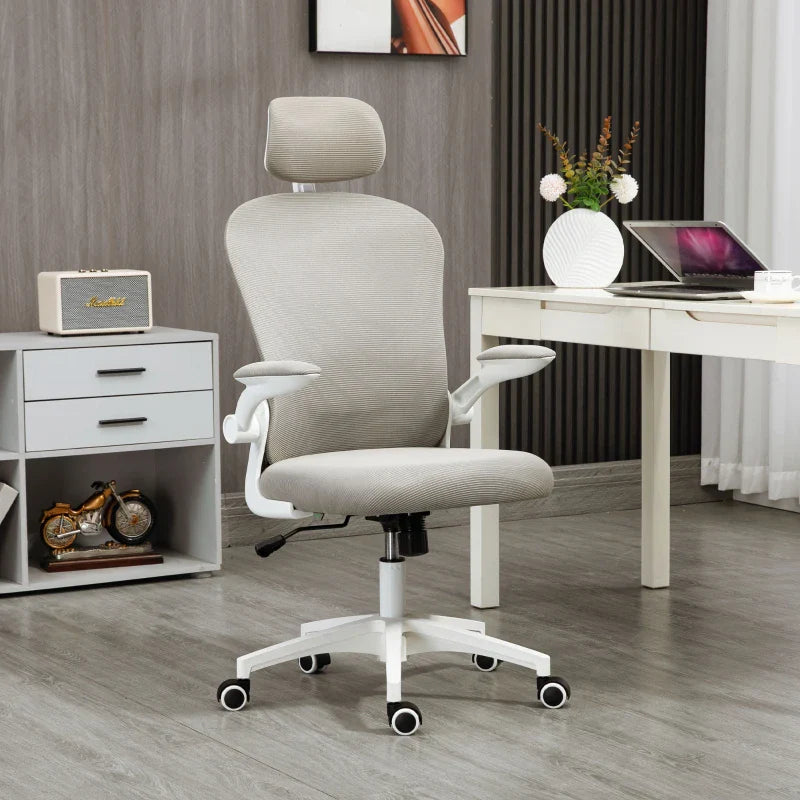 Vinsetto Multi-Adjustable Office Chair, with Lumbar Support, Headrest and Mesh Back - Grey