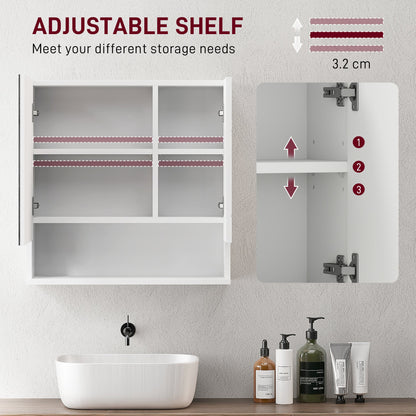 kleankin Wall Mounted Bathroom Storage Cupboard - White