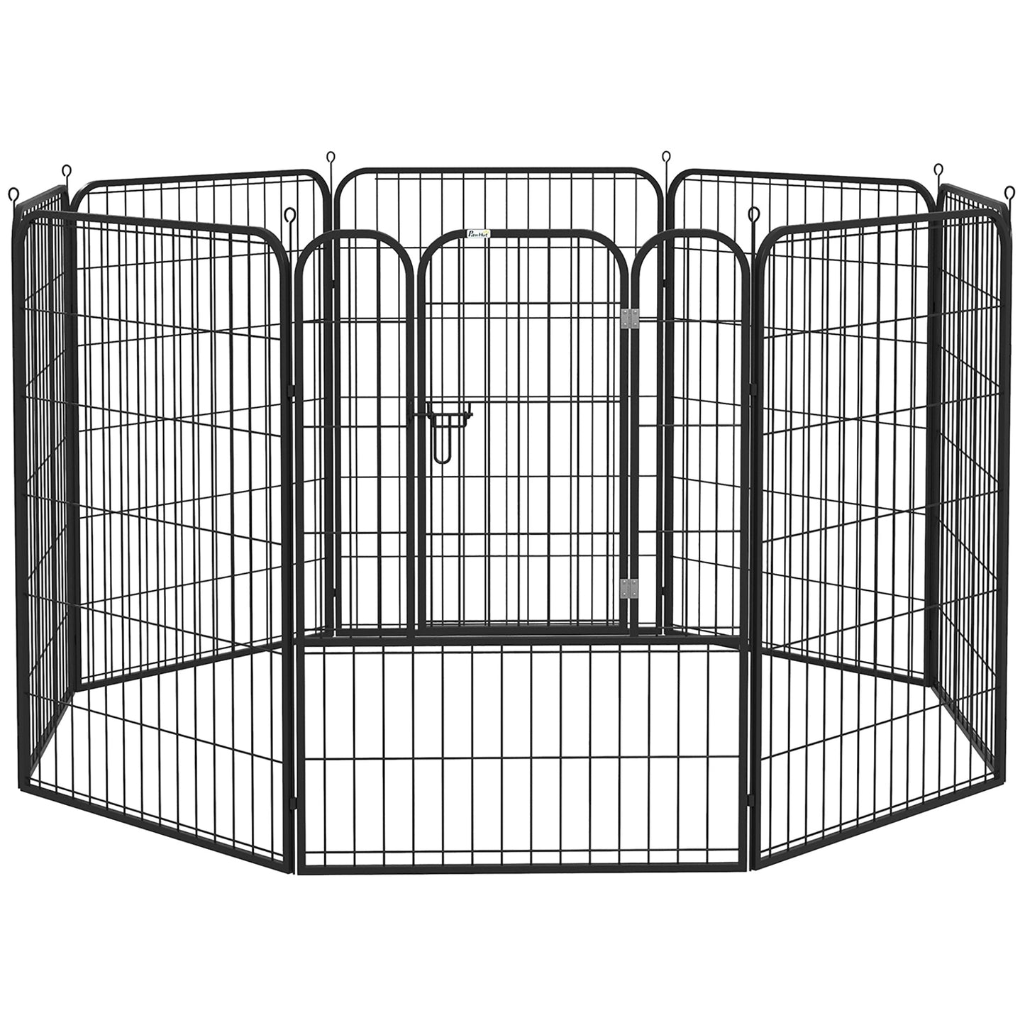 PawHut 8 Panels Heavy Duty Puppy Playpen, for Large, Medium Dogs, Indoor and Outdoor Use - Black