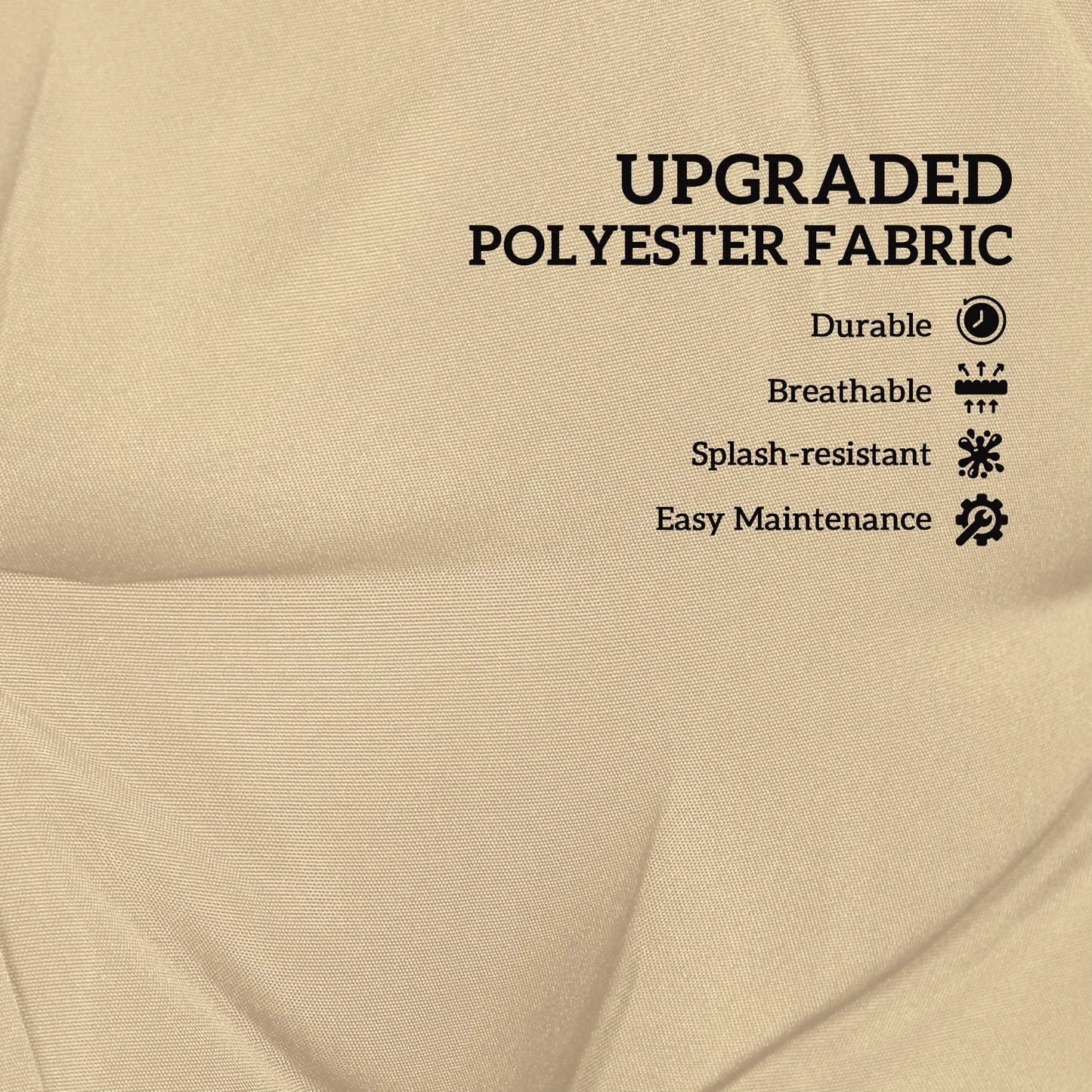 Outsunny Two-Seater Bench Cushion - Khaki