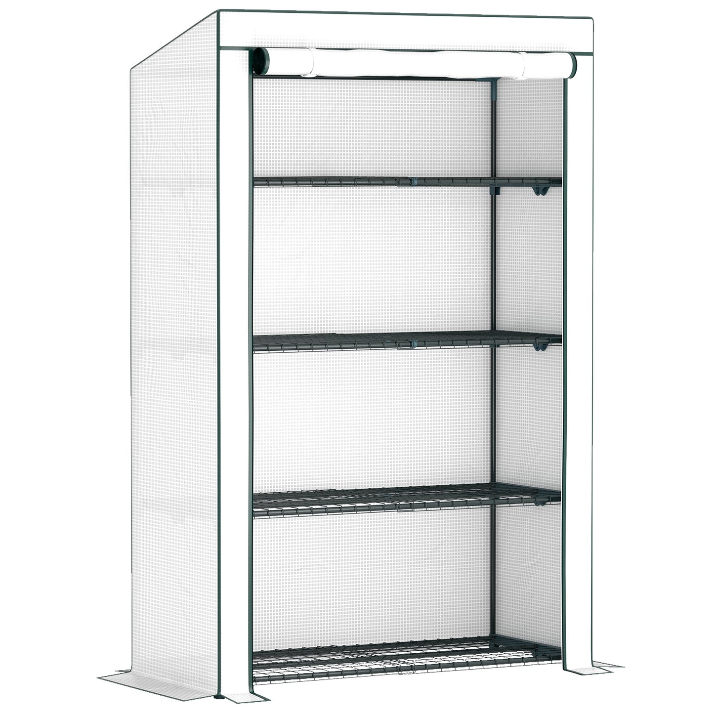 Outsunny Four-Tier Mini Greenhouse - Green/White