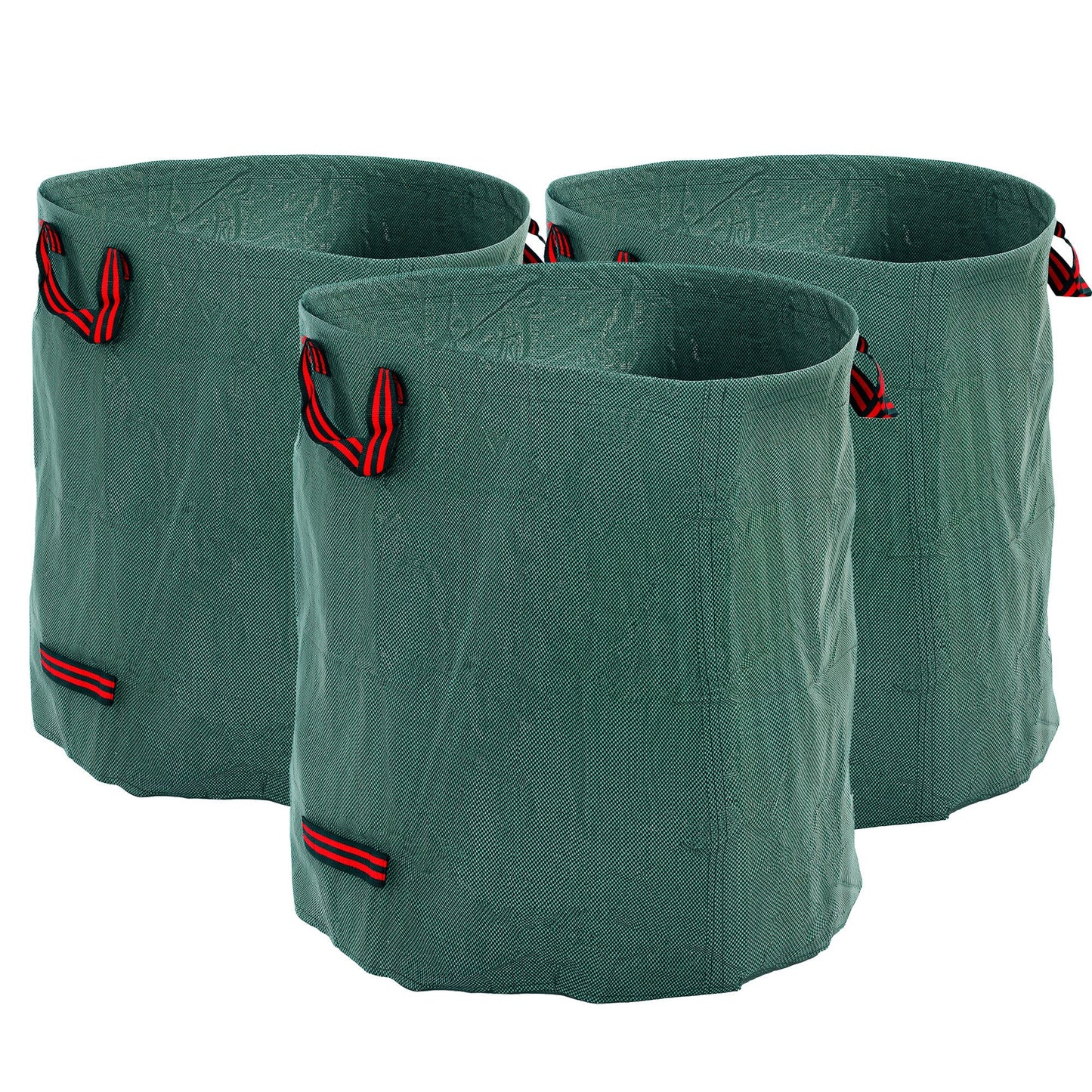 Outsunny Garden Waste Bags, 272L x 3 Heavy Duty Garden Bags, Foldable and Reusable Waste Sacks with Handles for Loading Leaf, Trash, Debris, Green