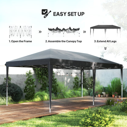 Outsunny 6 x 3 m Pop-Up Steel Frame Gazebo Grey