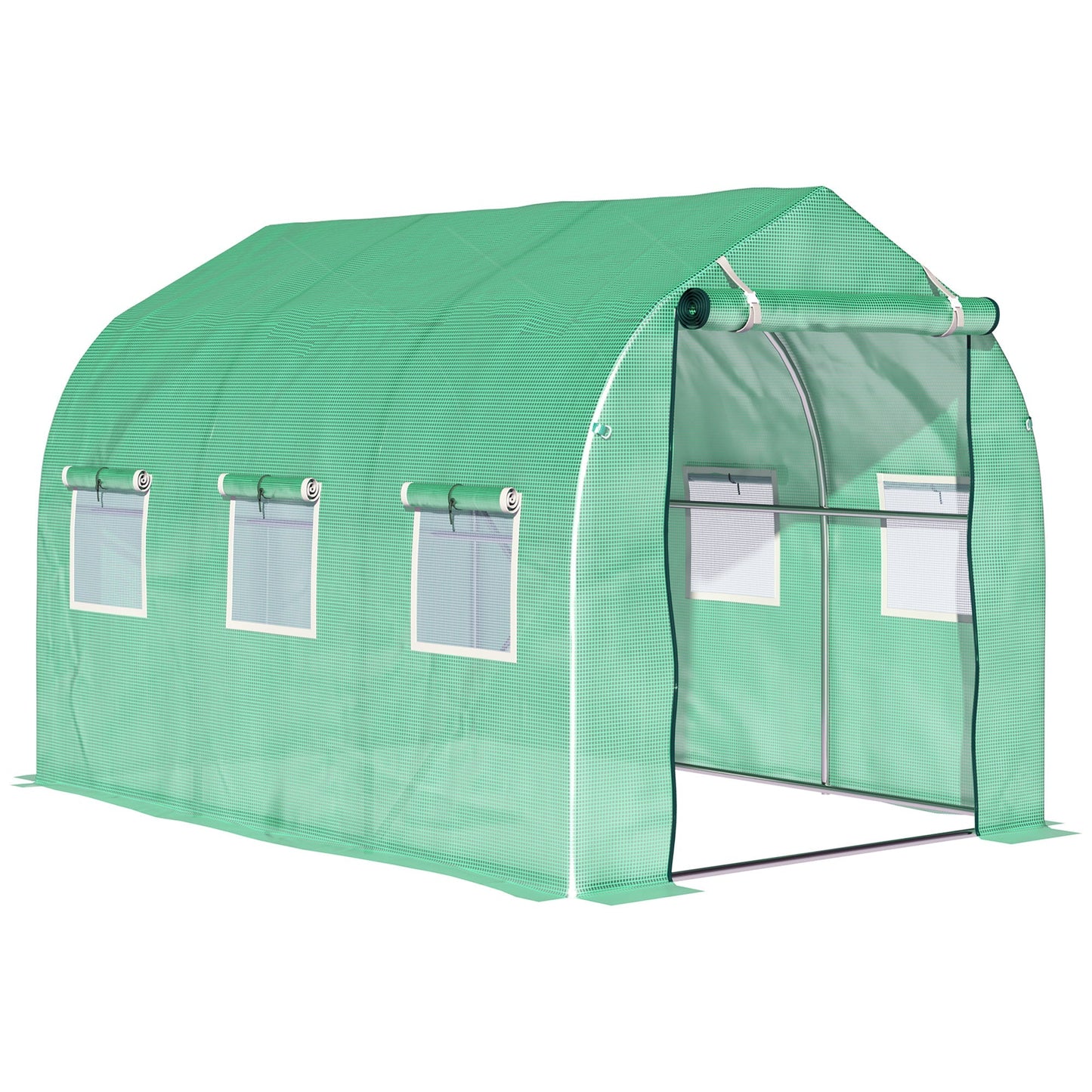 Outsunny Walk in Polytunnel Greenhouse with Windows and Door for Garden, Backyard (3 x 2M)