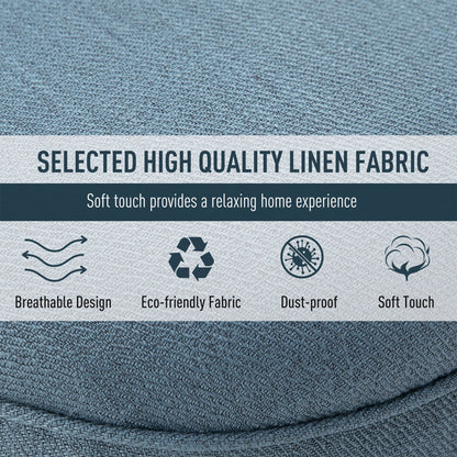 HOMCOM Tub Chair, Armless Single Sofa, Modern Button Tufted Armchair, Upholstered Linen Fabric Longue Accent Chair for Living Room, Bedroom, Set of 2, Blue