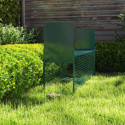 PawHut Two-Door Live Trap for Small Animals, Animal Trap for Rat, Mice - Dark Green