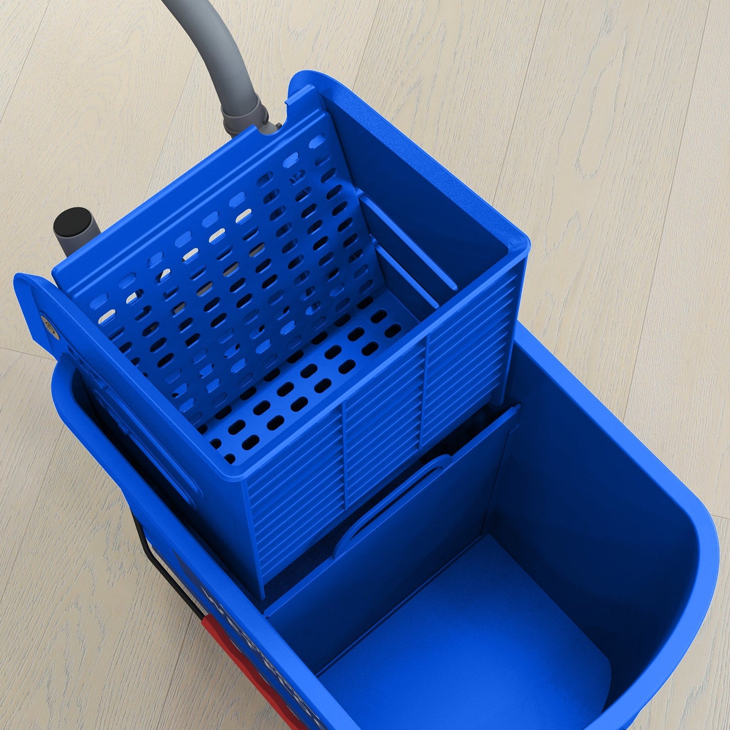 20L Mop Bucket with Wringer and Handle, Mop Bucket on Wheels for Floor Cleaning, Separate Dirty and Clean Water, Blue