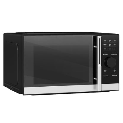 HOMCOM 23L 800W Microwave Oven, Digital Solo Microwave with 10 Power Levels, Automatic Defrost, 8 Auto Cook Menus, 60 Minutes Timer, Clock, Easy Clean, Small Black Microwave