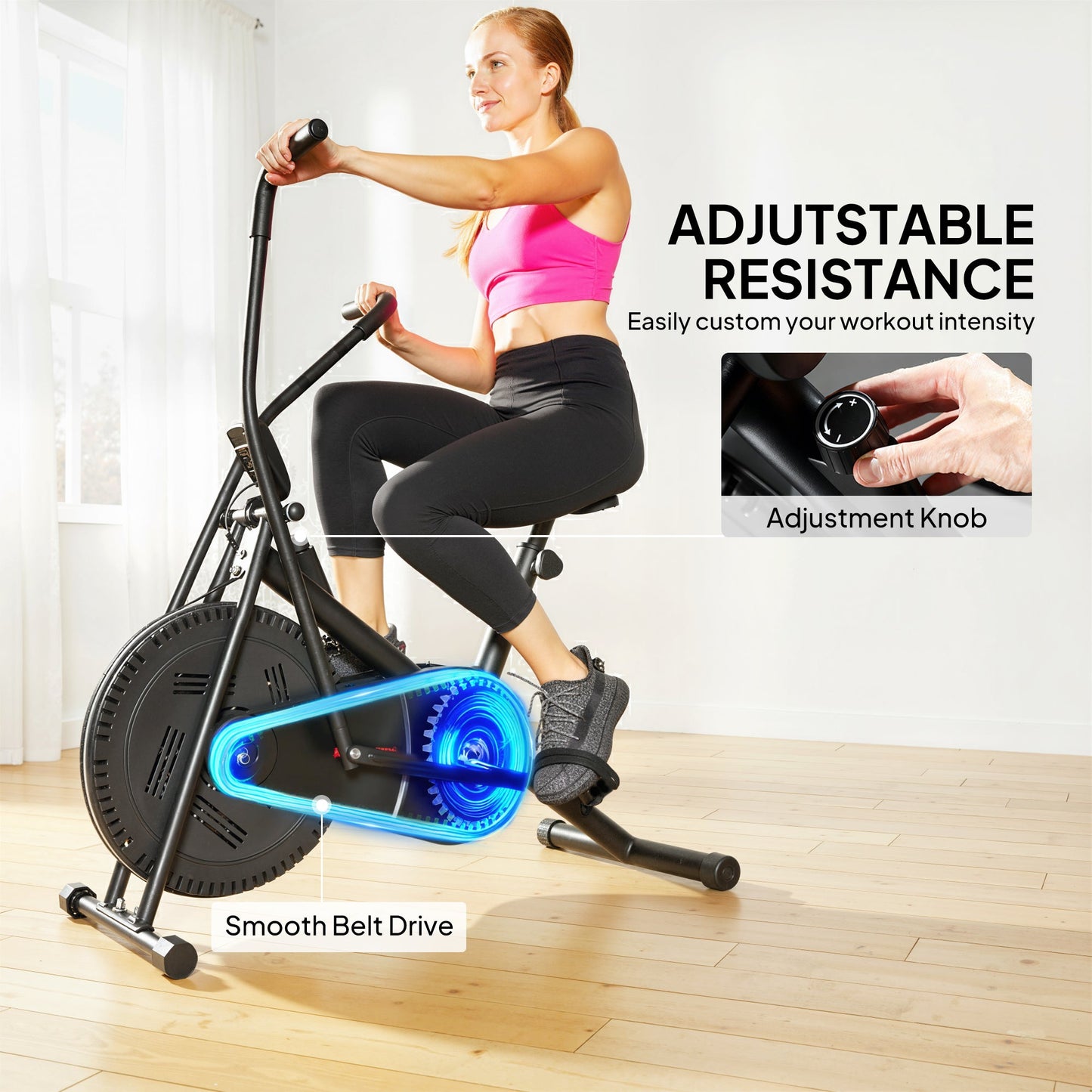 SPORTNOW Exercise Bike with Adjustable Seat, LCD Display for Home Gym