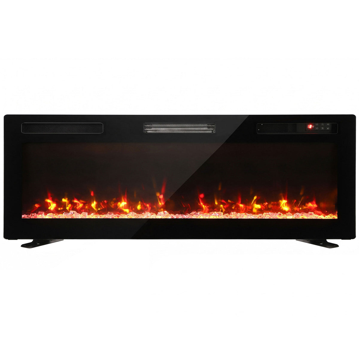 HOMCOM Ultra-Thin Electric Fire Wall Mounted/Recessed/Freestanding 127cm/50" Electric Fireplace with 12 Colours, 5 Brightness