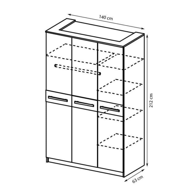 Cremona Hinged Door Wardrobe 140cm