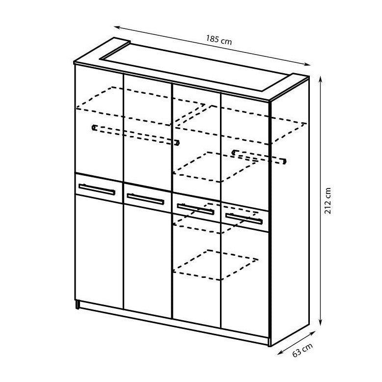 Cremona Hinged Door Wardrobe 185cm