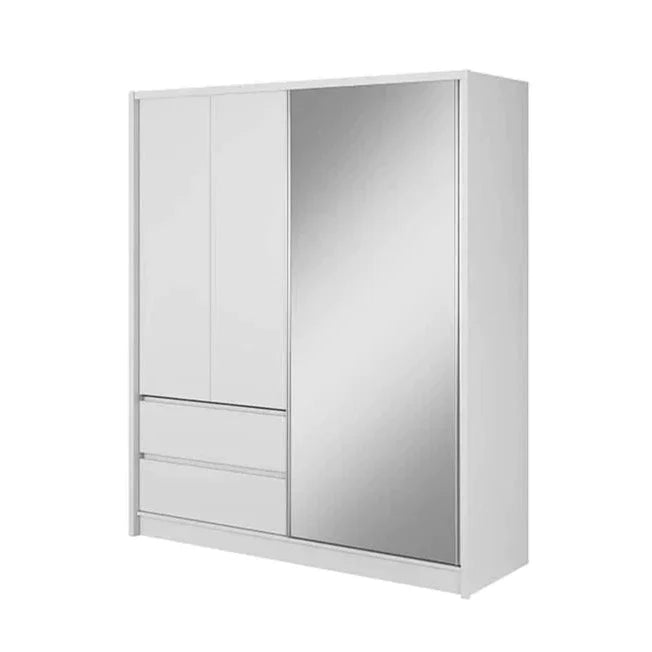 Maharashtra Sliding Door Wardrobe 184cm - White Matt