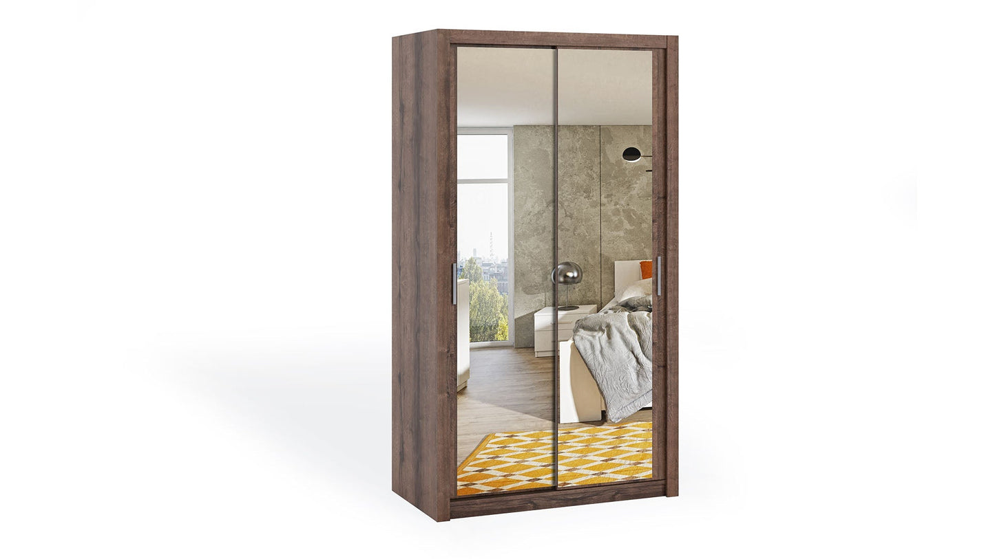 Bono Sliding Door Wardrobe With Mirrors 120cm