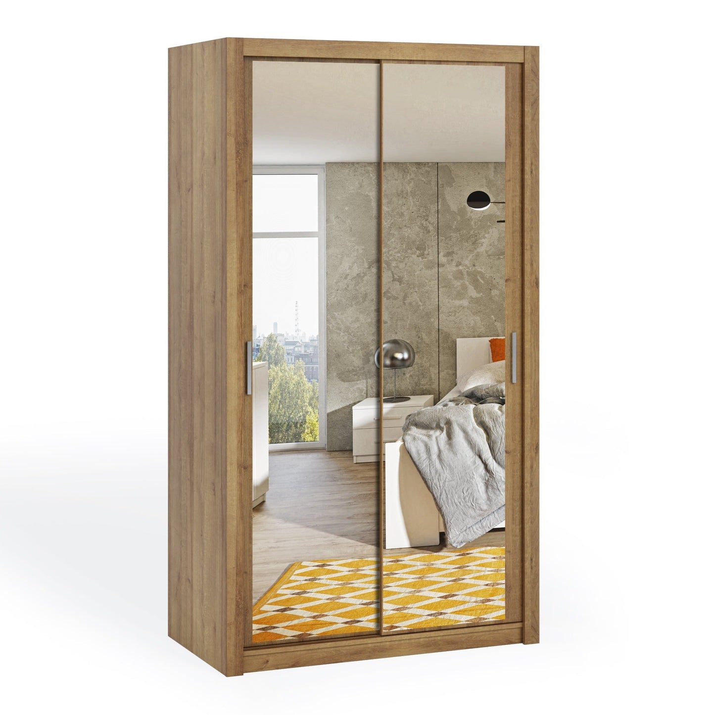 Bono Sliding Door Wardrobe With Mirrors 120cm