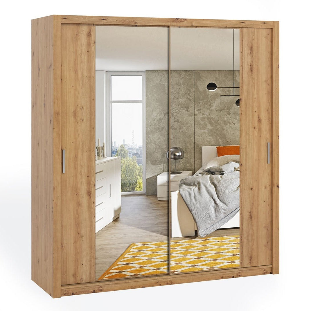 Bono Sliding Door Wardrobe With Mirrors 200cm