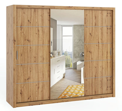 Bono Sliding Door Wardrobe With Mirror 250cm