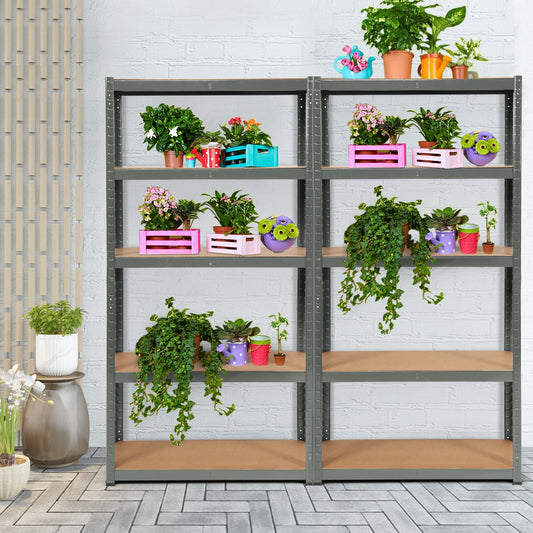 1.8m Warehouse Shelving for Books and Kitchenware-Gray