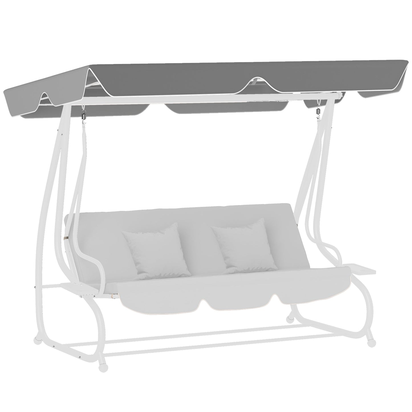 Outsunny 145 x 200Wcm Swing Chair Canopy Replacement - Dark Grey