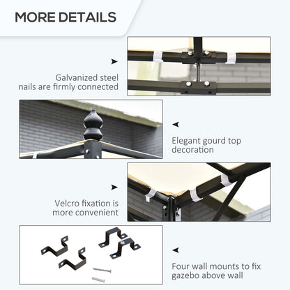 إطار معدني أنيق من Outsunny Pergola Gazebo، مظلة أنيقة مقاومة للطقس ومظلة للشمس والمطر والحديقة في الهواء الطلق 3 × 3 (م)، أبيض كريمي