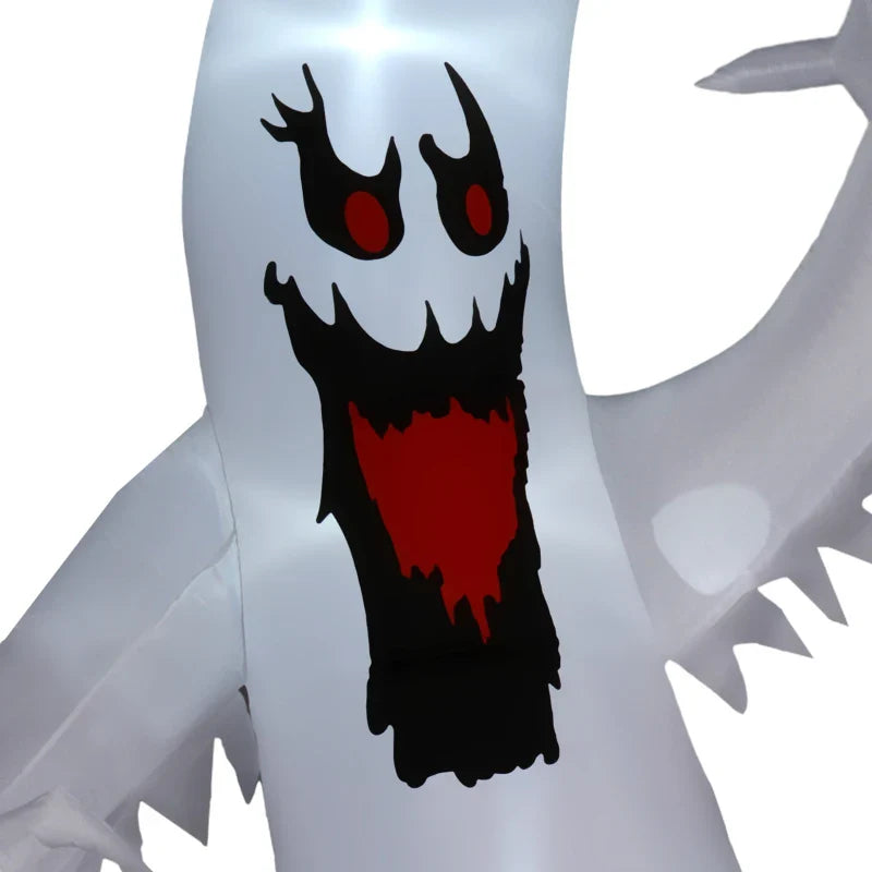 Outsunny 11.8FT Tall Halloween Inflatable Spooky Ghost, Blow Up Outdoor Halloween Decoration with Build-in LEDs and Rotating Light for Garden, Lawn, Party