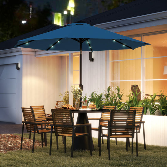 Outsunny 2,7m Parasolka LED Light Parasol - Niebieski