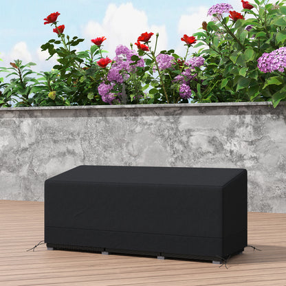 Outsunny Rectangular Patio Garden Furniture Cover Waterproof for 3 Seater Sofa Bistro Set, UV Resistant Protection 600D Oxford Fabric Rattan Lounge Clean Cover, 190 x 72 x 76cm, Black