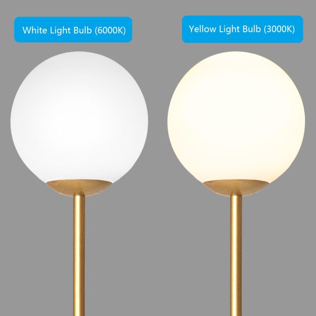 Globe Lamp Cover Floor Lamp with Acrylic Lampshade-Golden