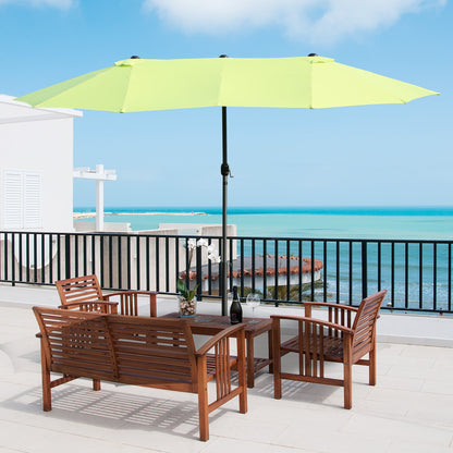 Parasol dwustronny Outsunny, 2,7x4,6 szer. x 2,4 wys. m-zieleń trawiasta