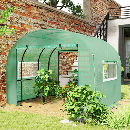 Outsunny 300 x 300cm Tunel foliowy typu walk-in - zielony