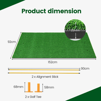 5 x 3 ft Artificial Turf Grass Practice Mat for Indoors and Outdoors-32mm