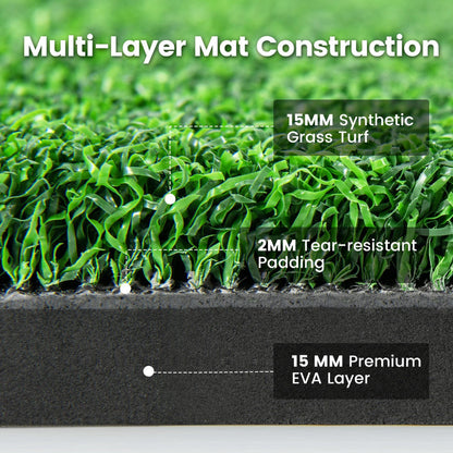 5 x 3 ft Artificial Turf Grass Practice Mat for Indoors and Outdoors-32mm