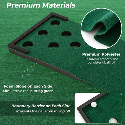 11 FT Indoor Outdoor Putting Green Mat with 2 Adjustable Putters