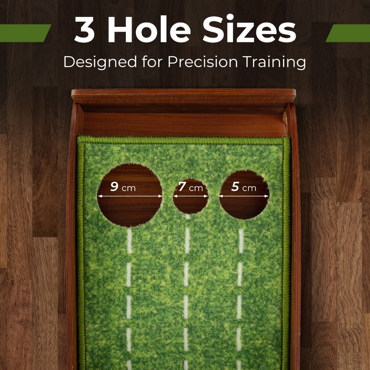 Golf Putting Practice Mat with Auto Ball Return for Home and Office-3 Holes