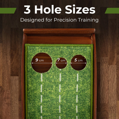 Golf Putting Practice Mat with Auto Ball Return for Home and Office-3 Holes