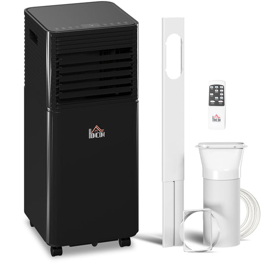 HOMCOM 7000 BTU 4-In-1 Portable Air Conditioner Unit Cooling Dehumidifying Ventilating for Room up to 26m√Ç¬≤, with Fan, Remote, 24H Timer, Window Mount Kit, R290, A Energy Efficiency