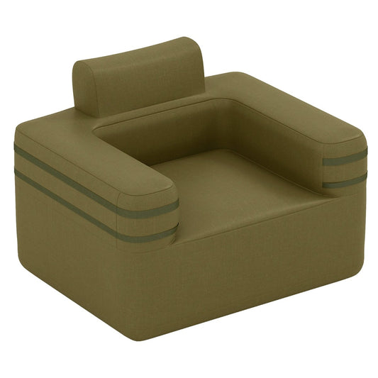 Inflatable Camping Chair Portable Sofa Chair with Built-in Air Pump-Green