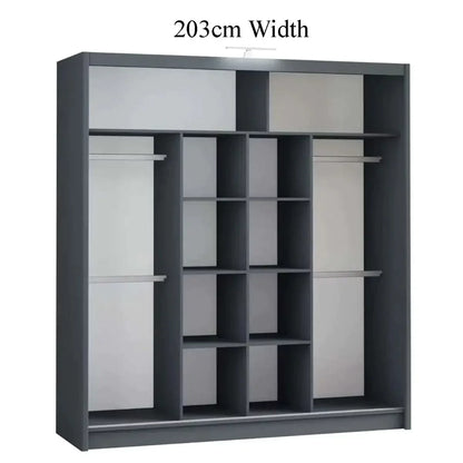 Avant Sliding Wardrobe - 203cm and Other Sizes - Grey, White, Black