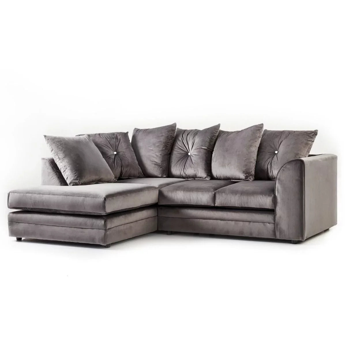 Sorretto Mink Velvet Fabric Corner Sofa - Left and Right Arm